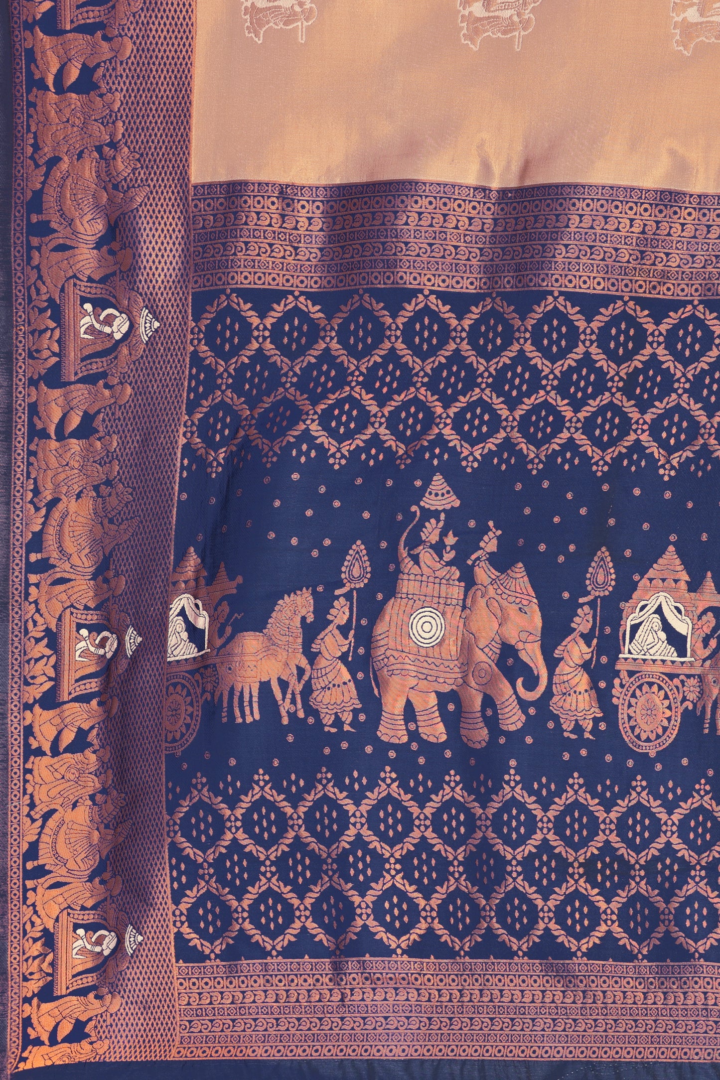 Purple Golden Banarasi Silk Saree with Zari Weaving
