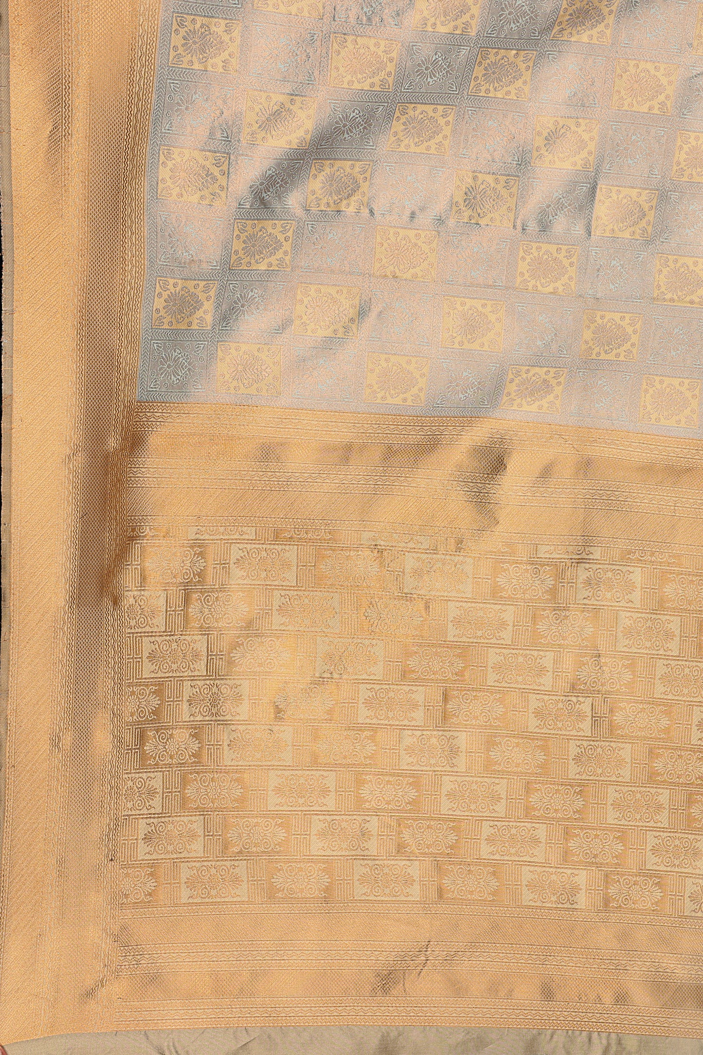 Golden Banarasi Silk Saree with Zari Weaving
